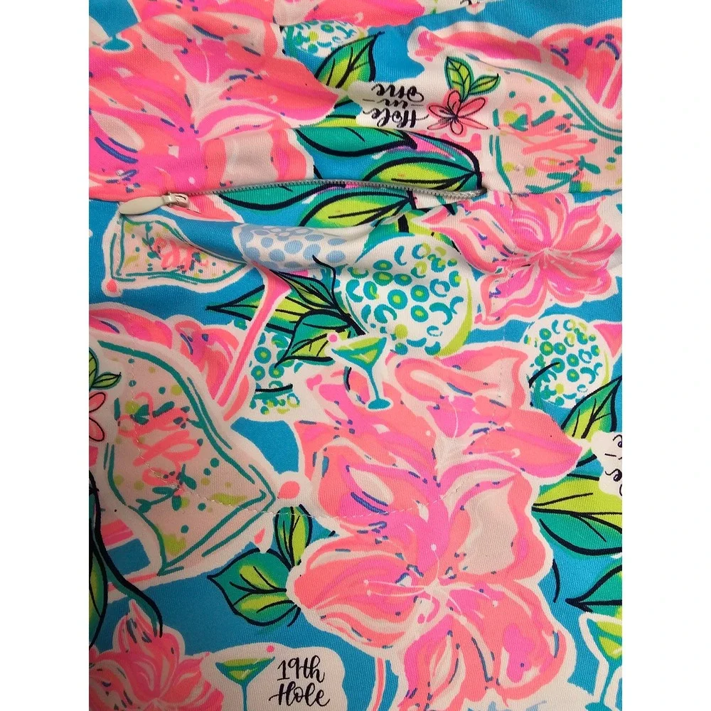 Lulu-B Golf Skort Pink Blue Floral 19th Hole Print Size Small